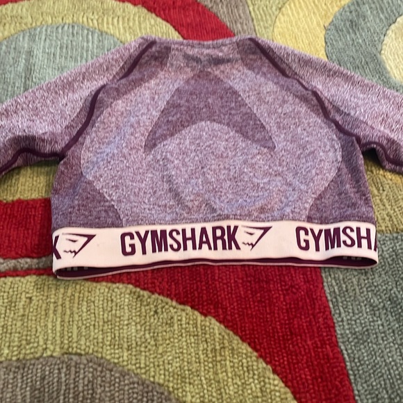 Gymshark Flex Dark Ruby Long Sleeve Dry Athletic Crop Top Medium Purple - Picture 8 of 8